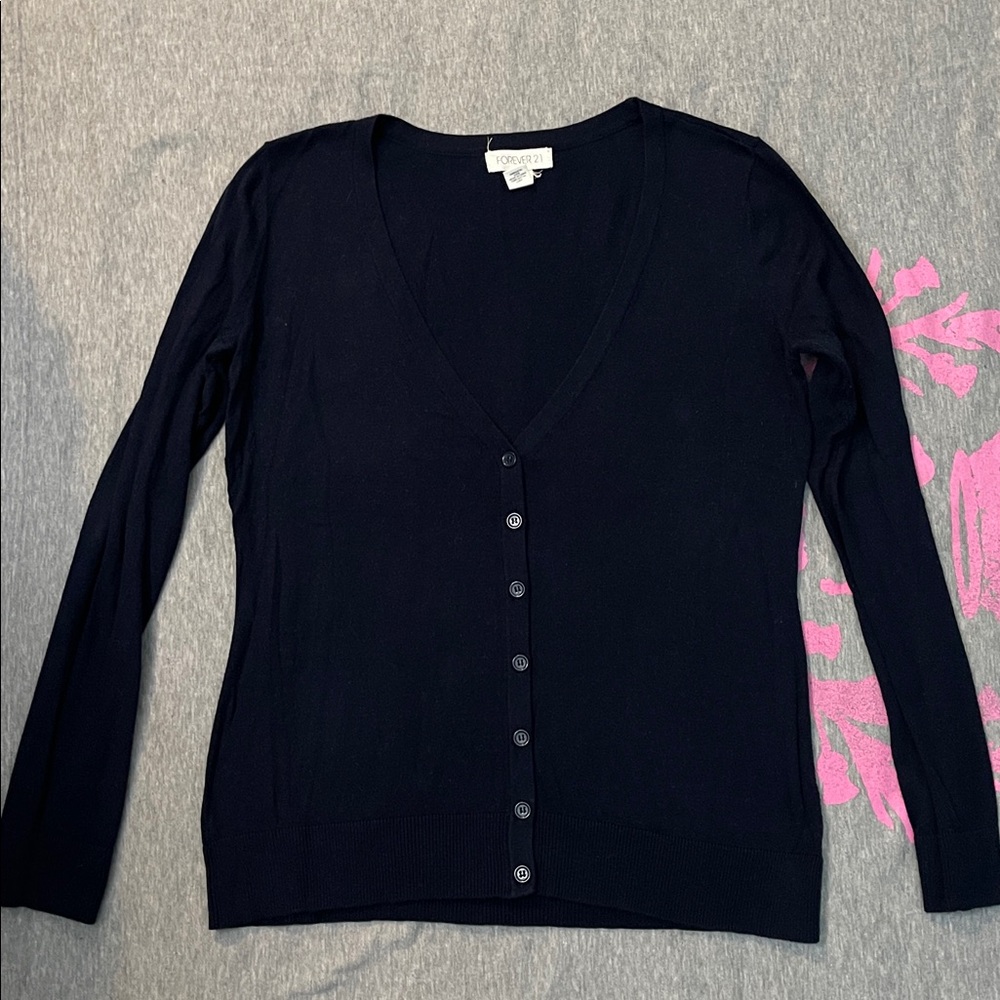 Forever 21 Knit Cardigan Bundle of Two-Gray & Navy Blue Size M